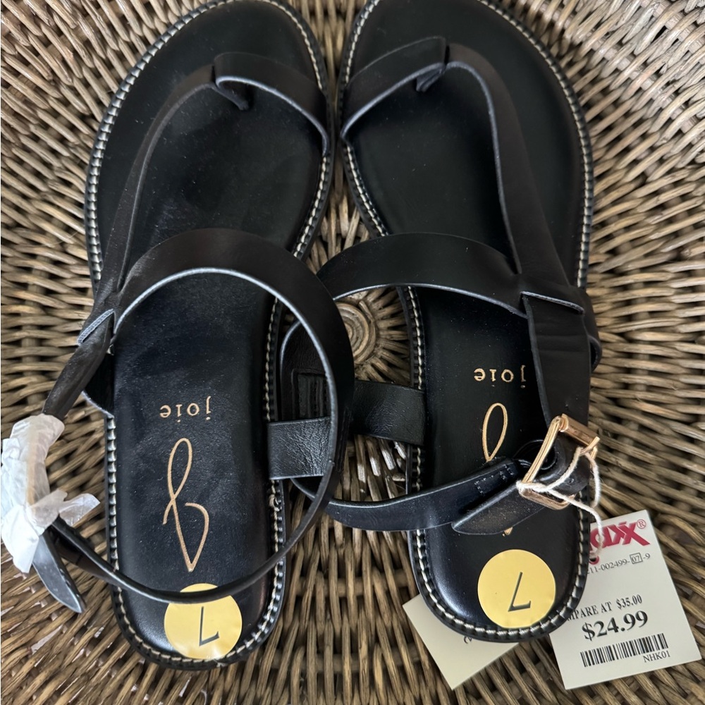 Joie Black Leather Sandals